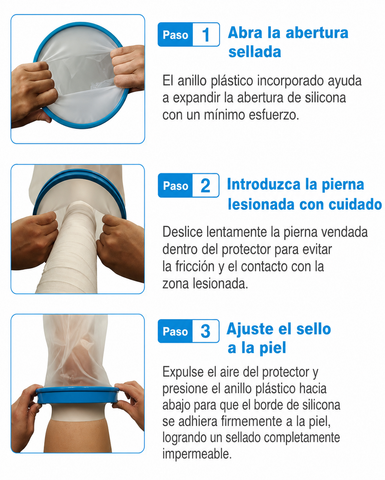 Image of Protector Impermeable de Baño para Pierna
