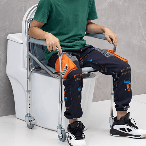 Image of Silla Sanitaria Cromada Con Ruedas