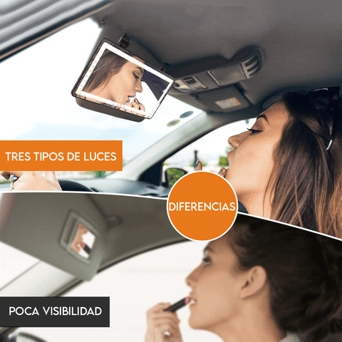 Image of Espejo para maquillarse en el auto - luz led