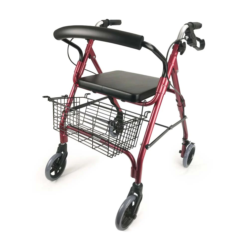 Andador Rojo Con Canasta Y Asiento