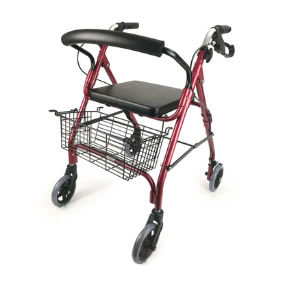 Andador Rojo Con Canasta Y Asiento