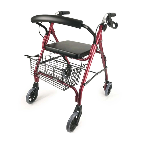 Andador Rojo Con Canasta Y Asiento