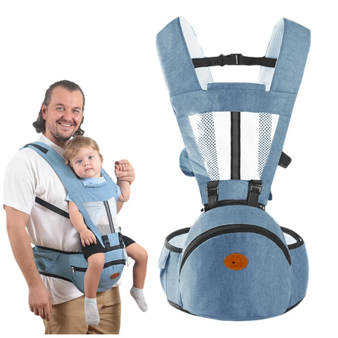 Image of Canguro portabebé con asiento de apoyo