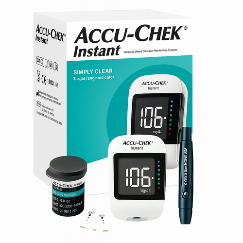 Glucómetro Accu-Chek Instant + 10 Lancetas + 10 Tiras Reactivas