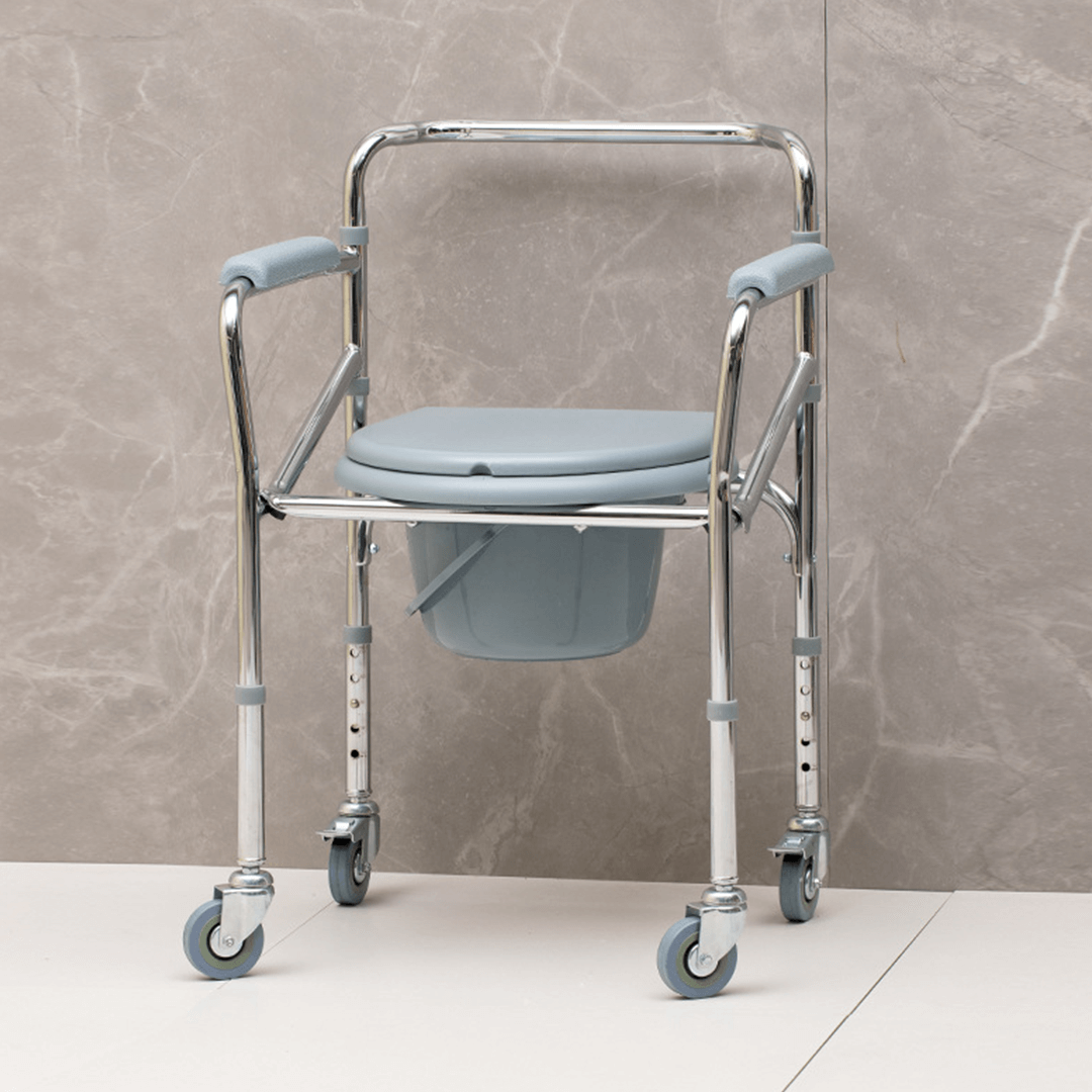 Silla Sanitaria Cromada Con Ruedas