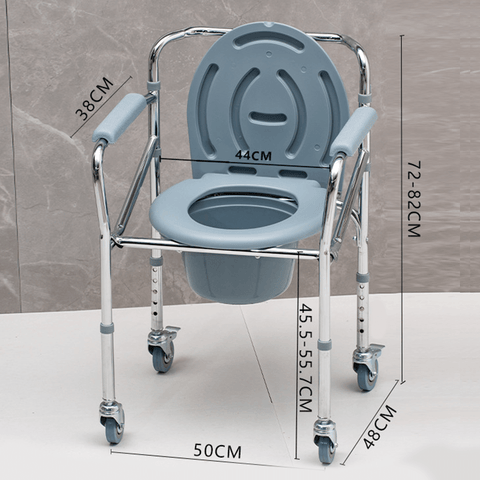 Image of Silla Sanitaria Cromada Con Ruedas