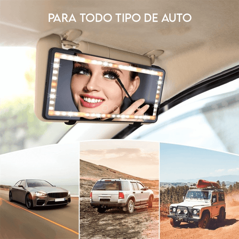 Image of Espejo para maquillarse en el auto - luz led